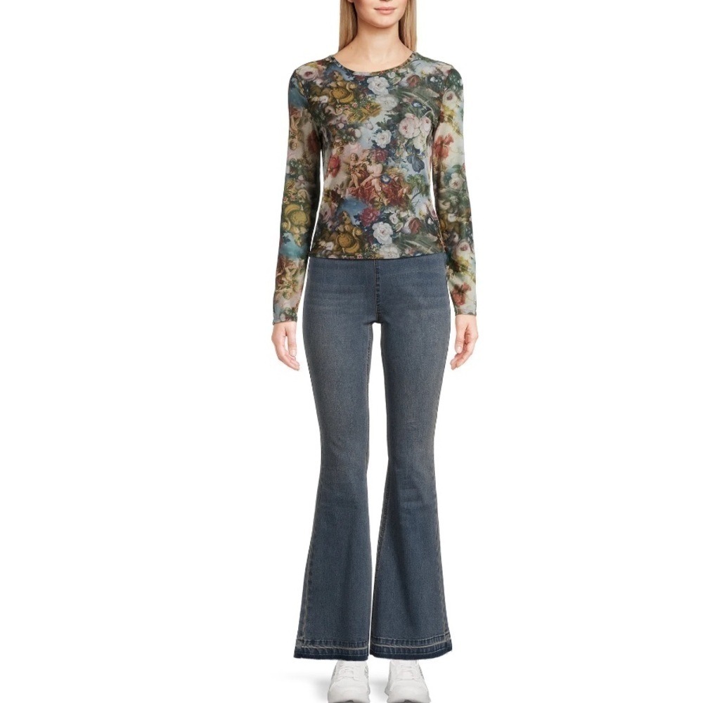 Juniors Pull On Flare Jeans - Picture 1 of 5